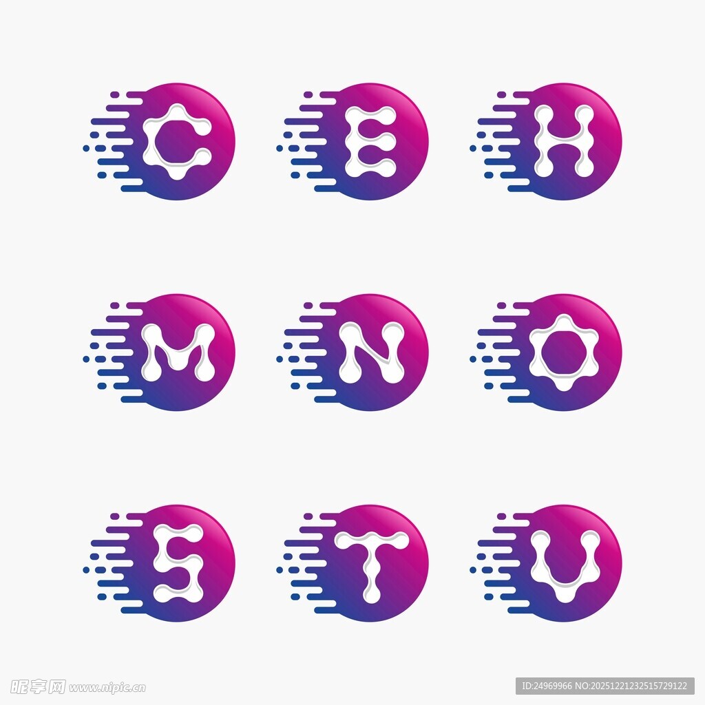 动感字母图标设计