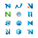 多样N字母标志设计示例