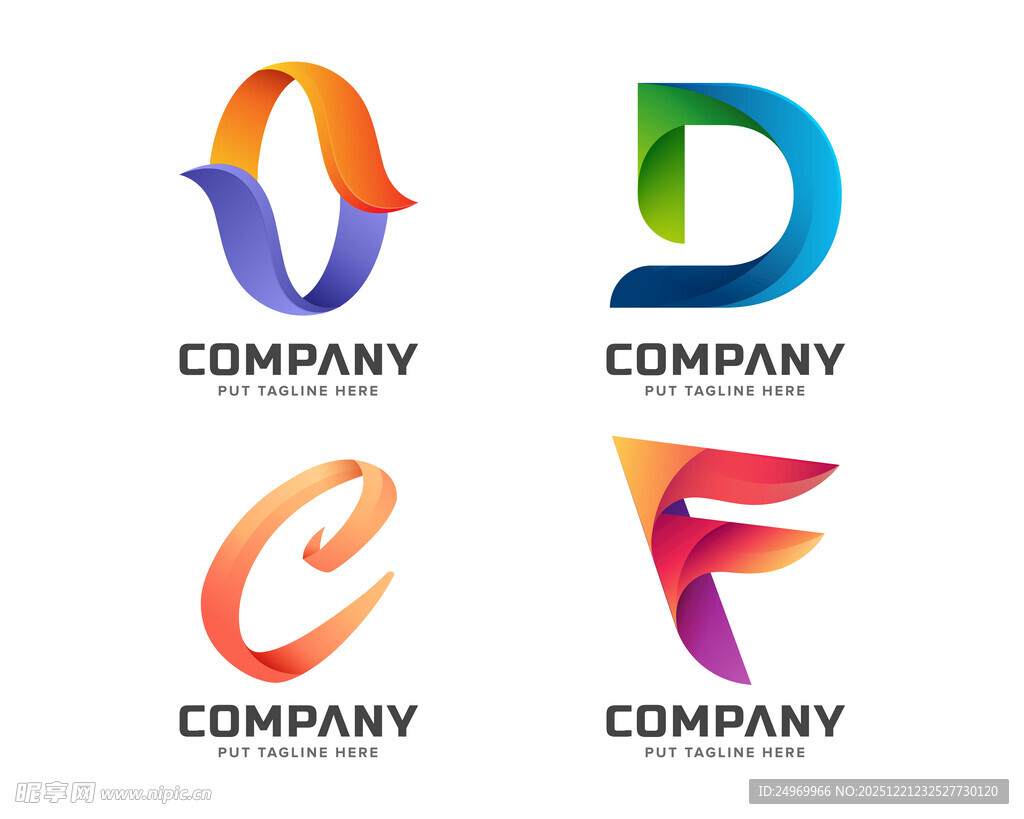 多彩创意字母公司标志集