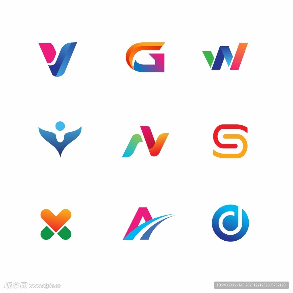 多彩创意字母标志集合