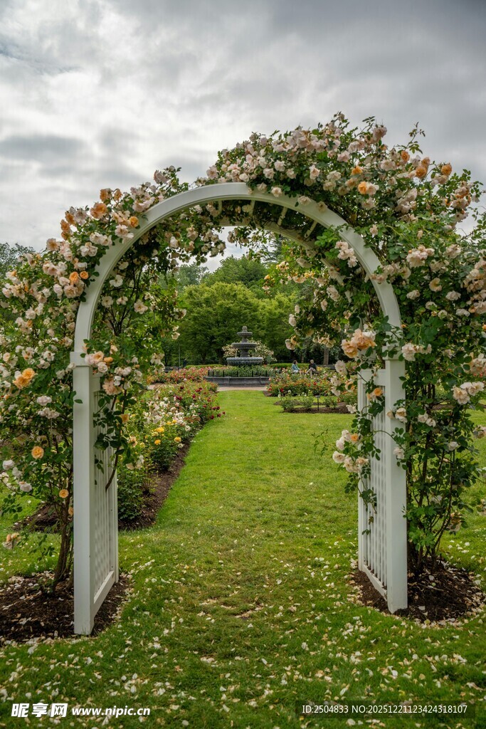 花园中的浪漫拱形花架