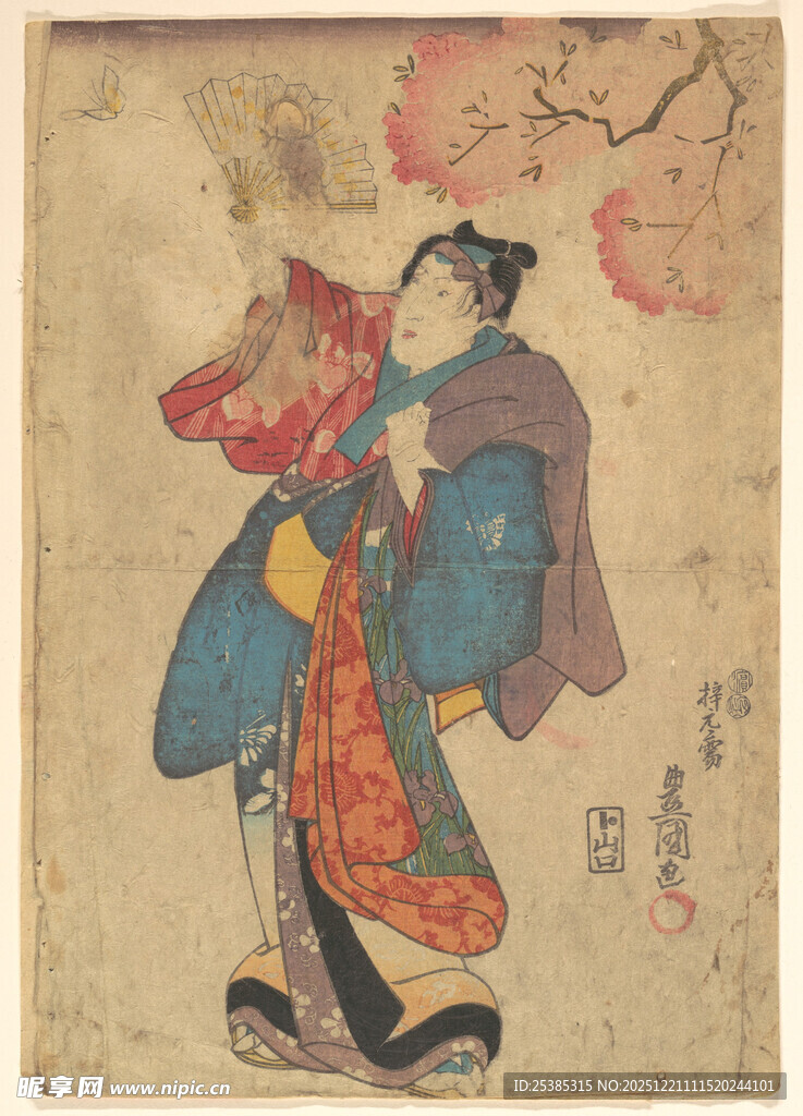 日本传统服饰人物绘画