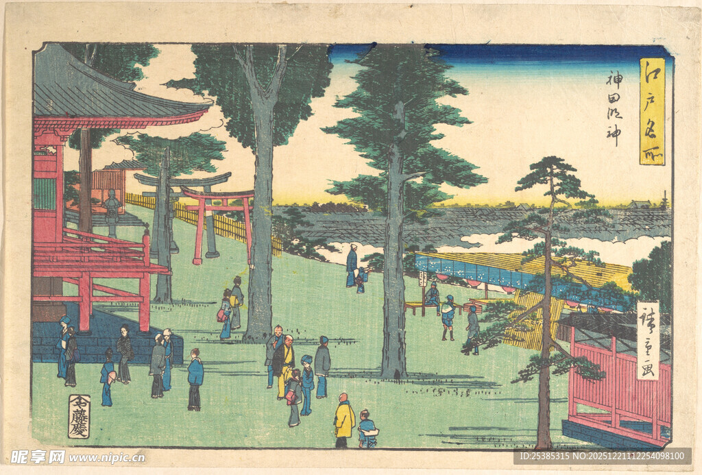 日本传统风景绘画场景