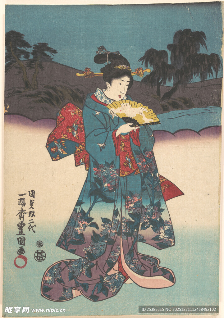 身着和服的日本传统女性