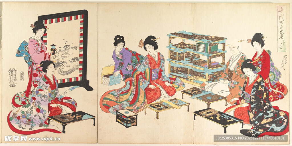 古代女子室内生活场景