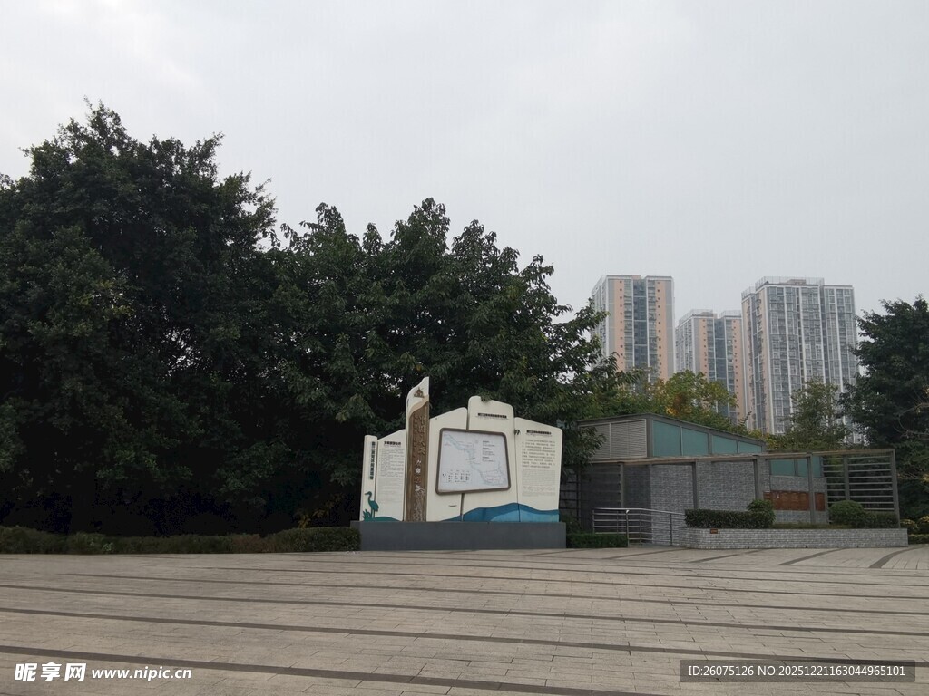 户外空旷场地与周边建筑