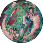 圆形壁画中的奇幻神话场景