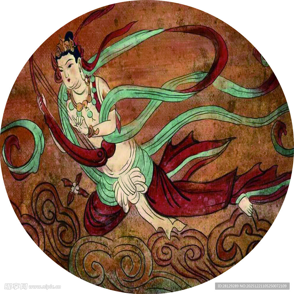 敦煌飞天壁画艺术图案