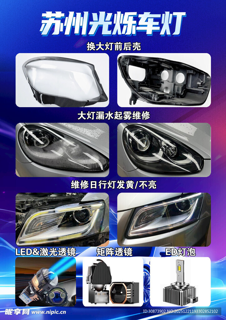 苏州汽车氙气大灯展示