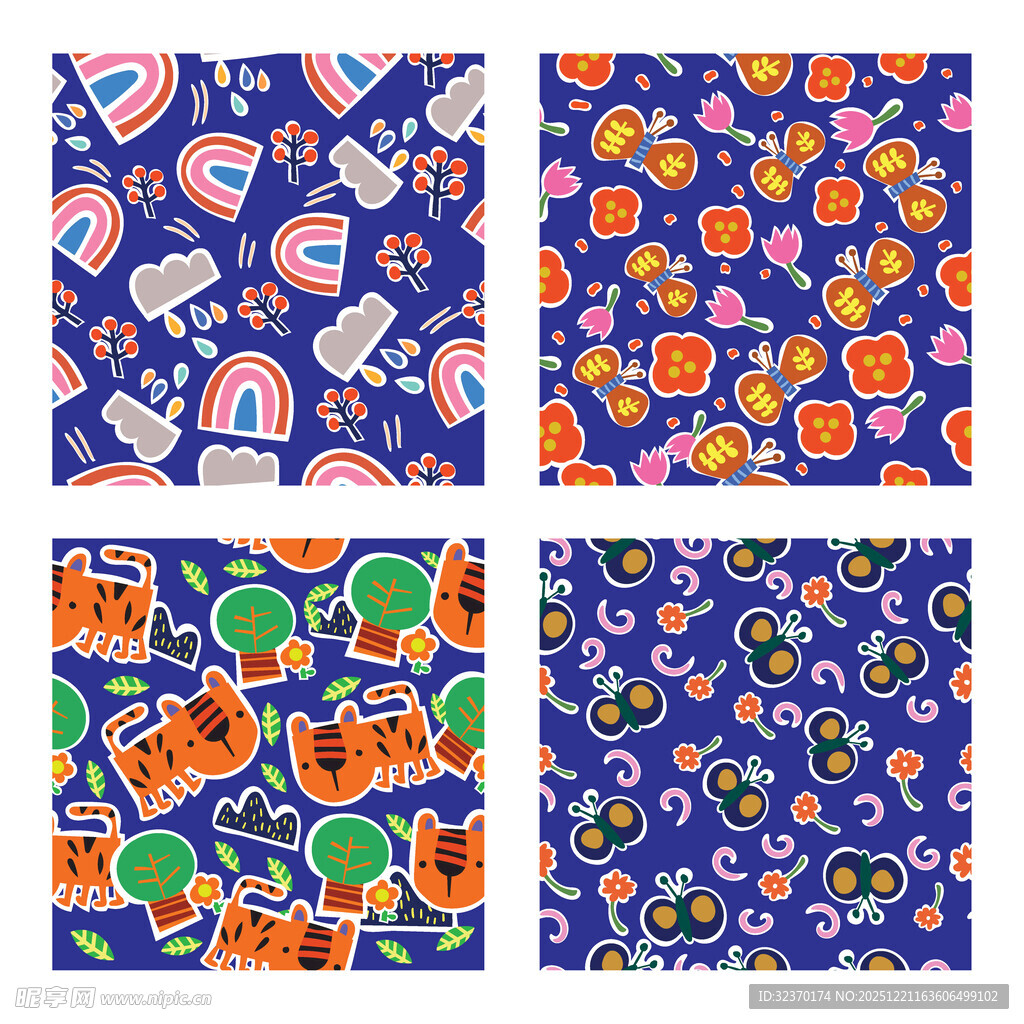 卡通图案布料纹理