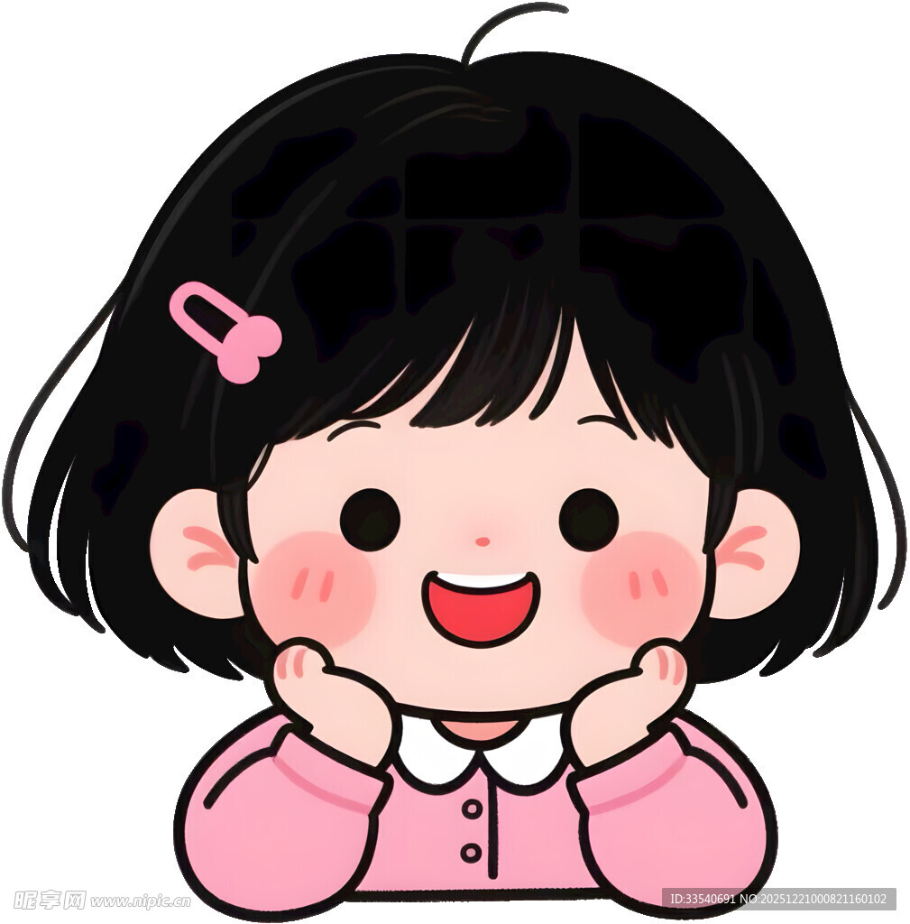 短发小女孩卡通儿童插画