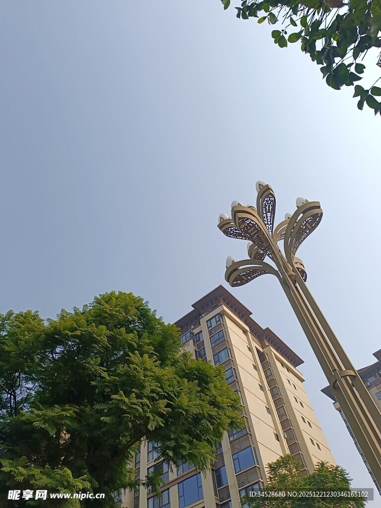 城市中的独特艺术路灯