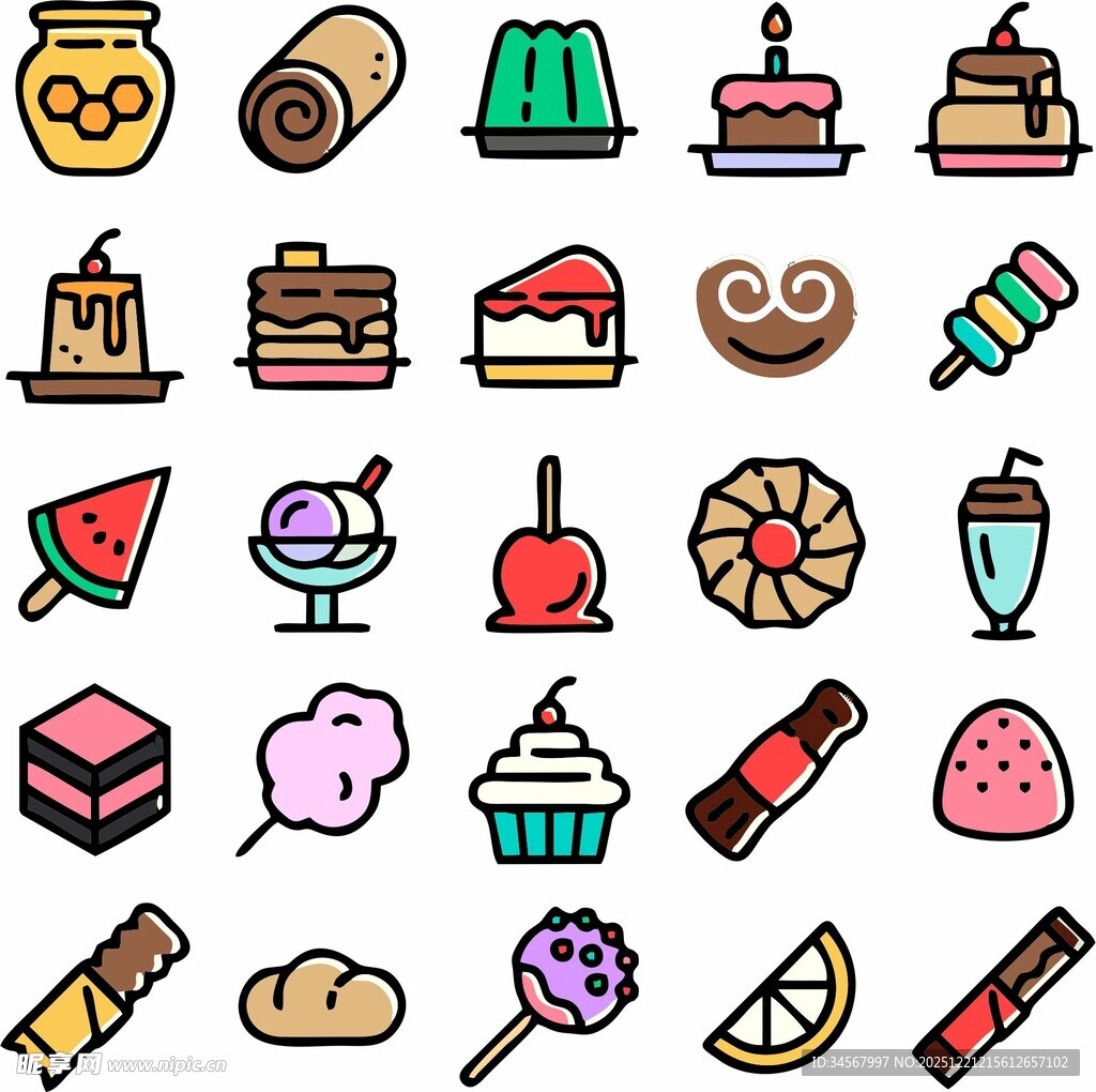 缤纷甜品图标集合