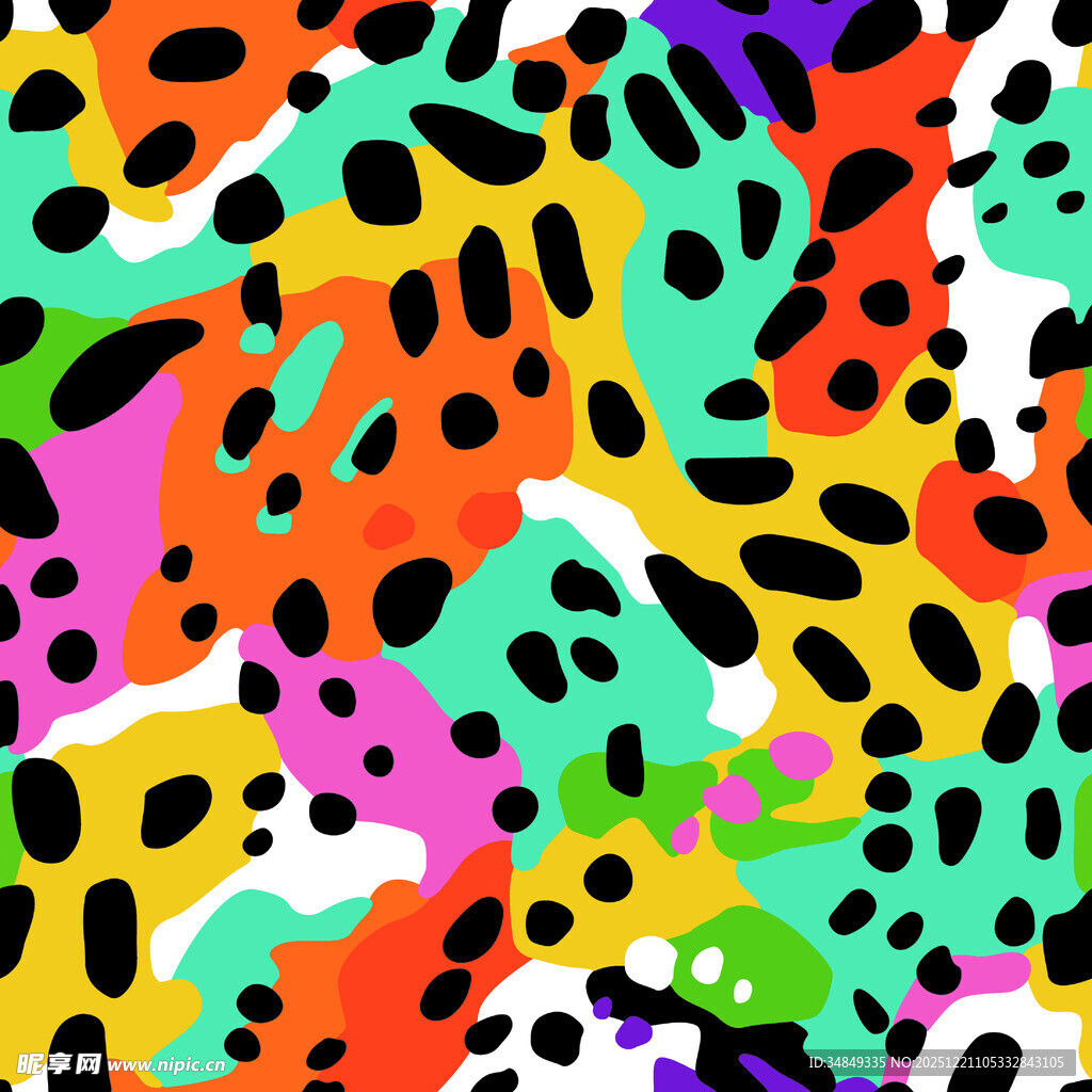 多彩豹纹图案背景纹理