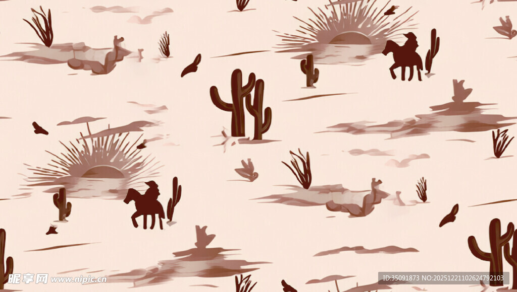 沙漠仙人掌图案背景