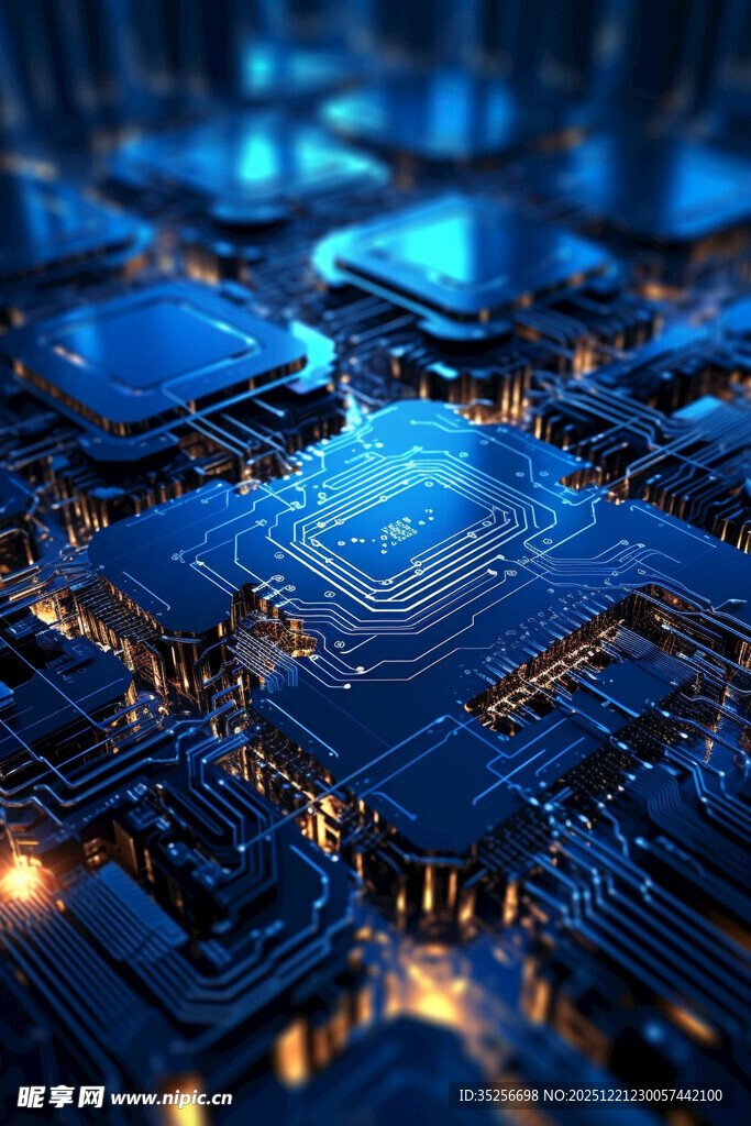 科技感十足的集成电路板