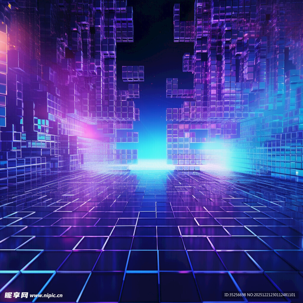 未来科技感的虚拟数字空间