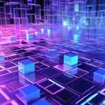 梦幻霓虹方块科技场景