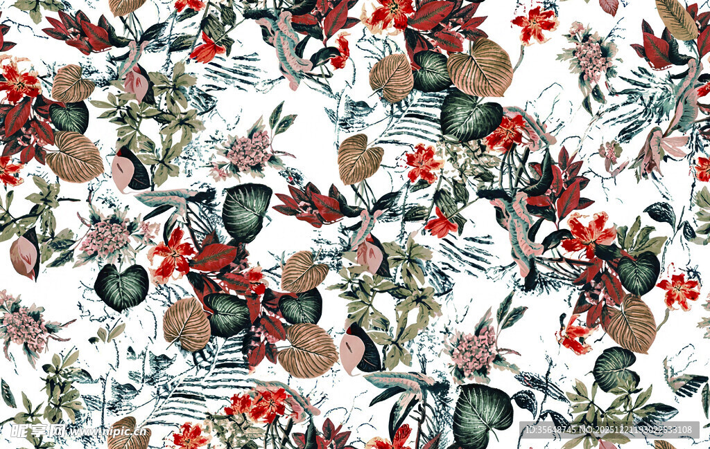 圣诞主题花卉图案设计