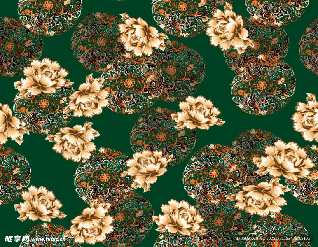 复古花卉图案背景