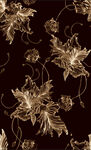 金色花卉深色底纹图案