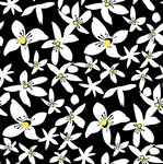 黑白花卉图案无缝背景