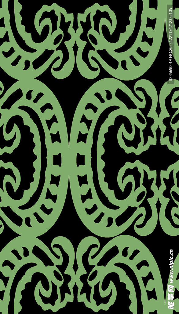 绿色中式花纹图案背景
