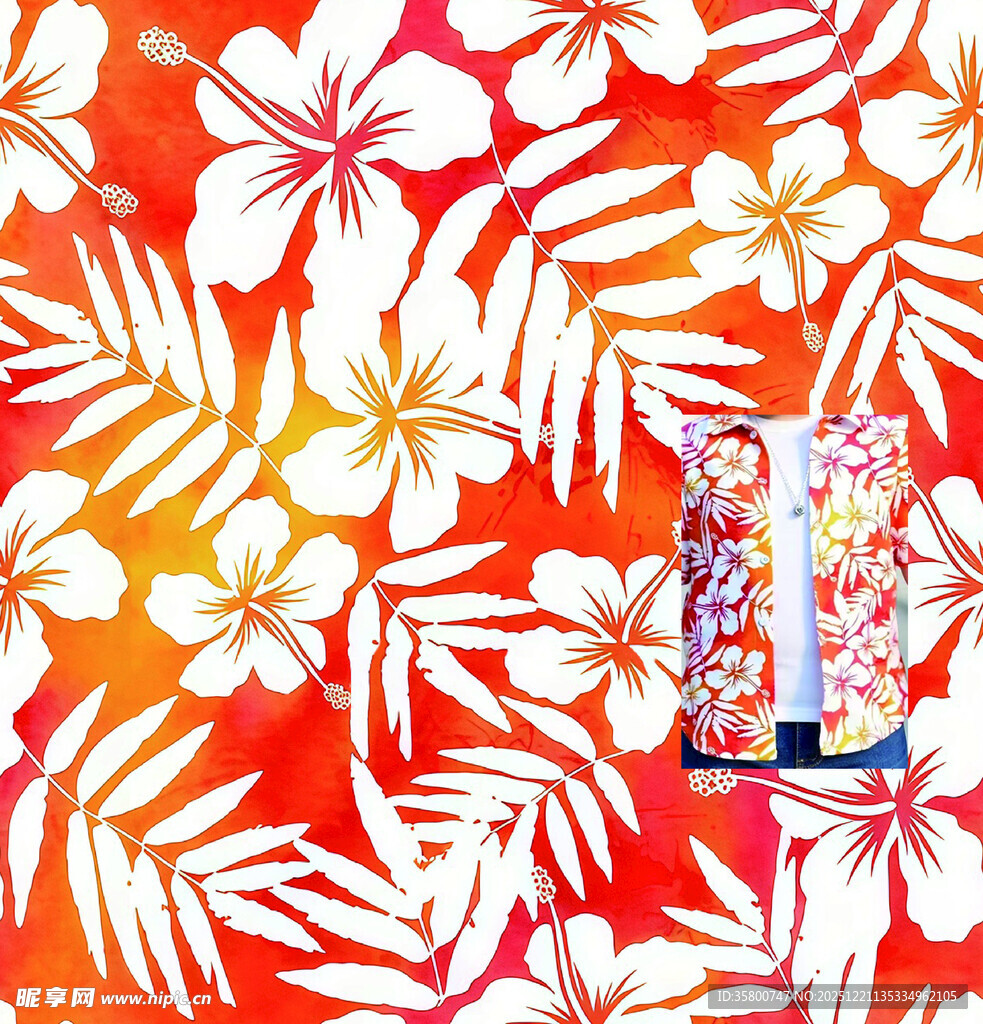 热带花卉图案与时尚服饰