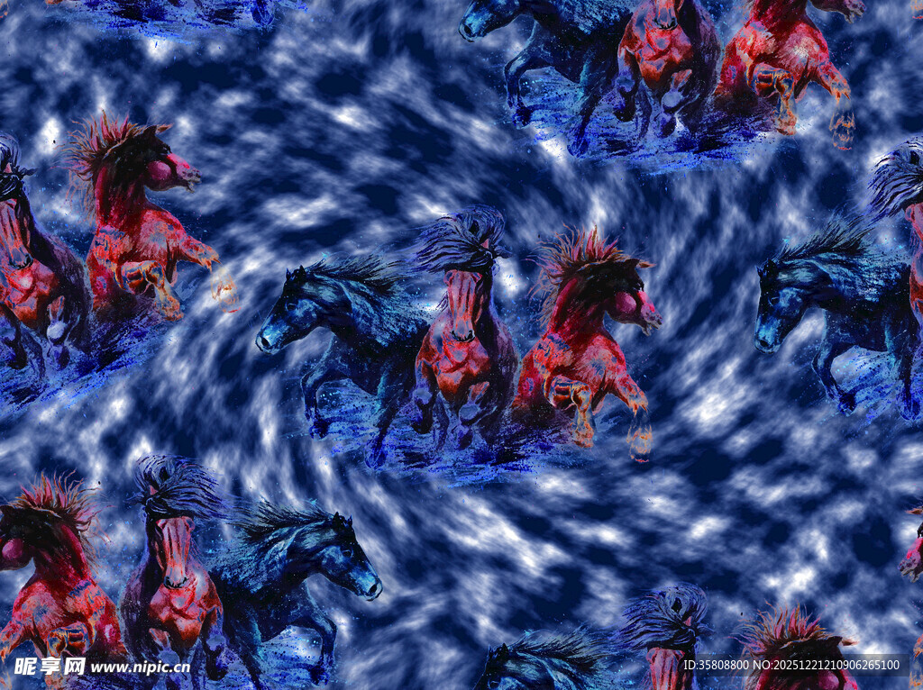 骑兵图案动感蓝色背景