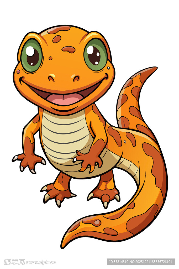 可爱卡通壁虎形象