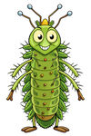 可爱绿色卡通毛毛虫形象