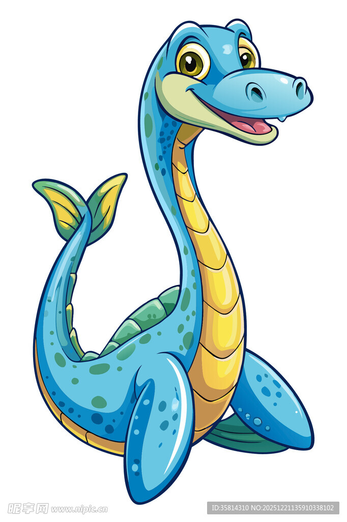 蓝色卡通小恐龙形象