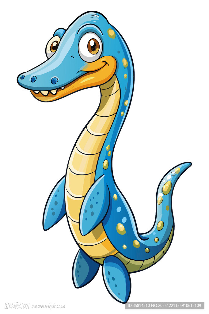 可爱蓝色卡通鳄鱼形象