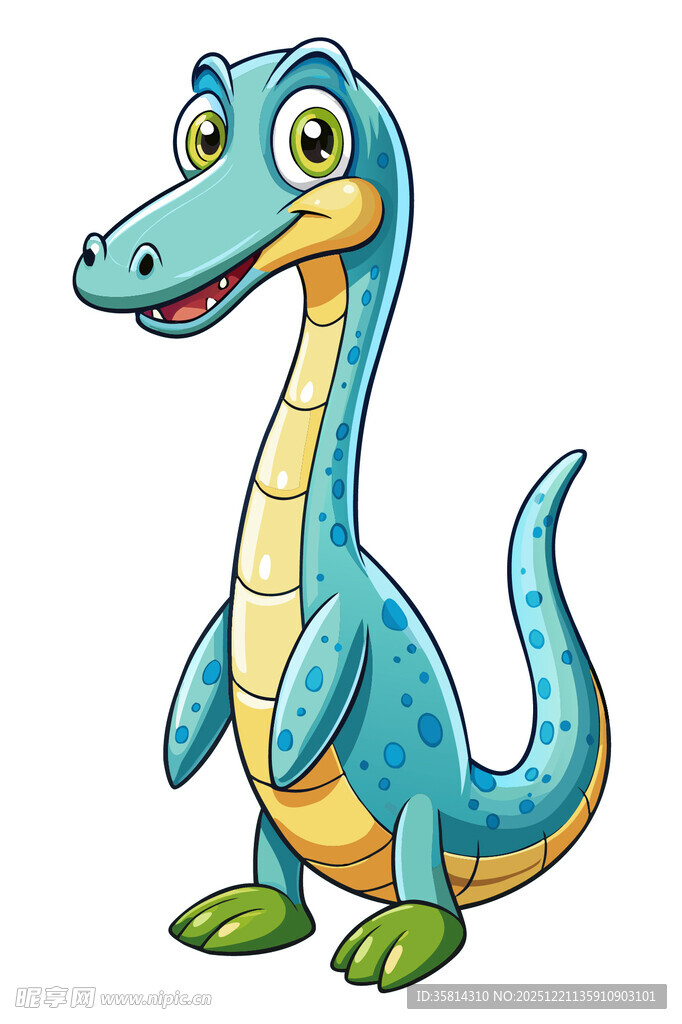 可爱蓝色卡通鳄鱼形象