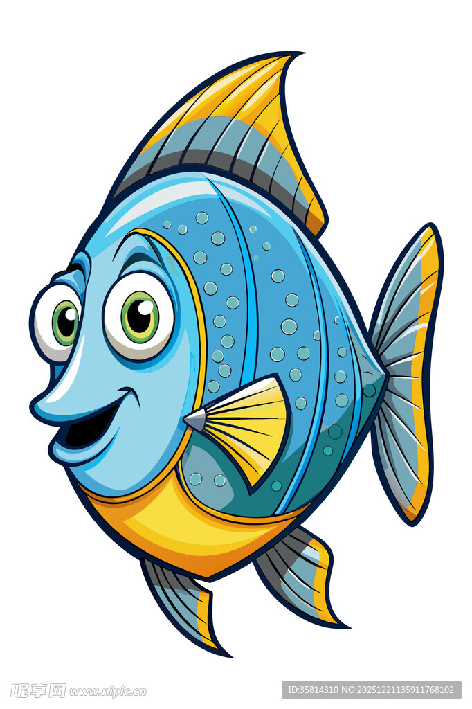 可爱蓝色卡通小鱼