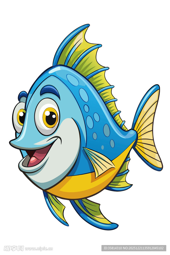 可爱蓝色卡通鱼
