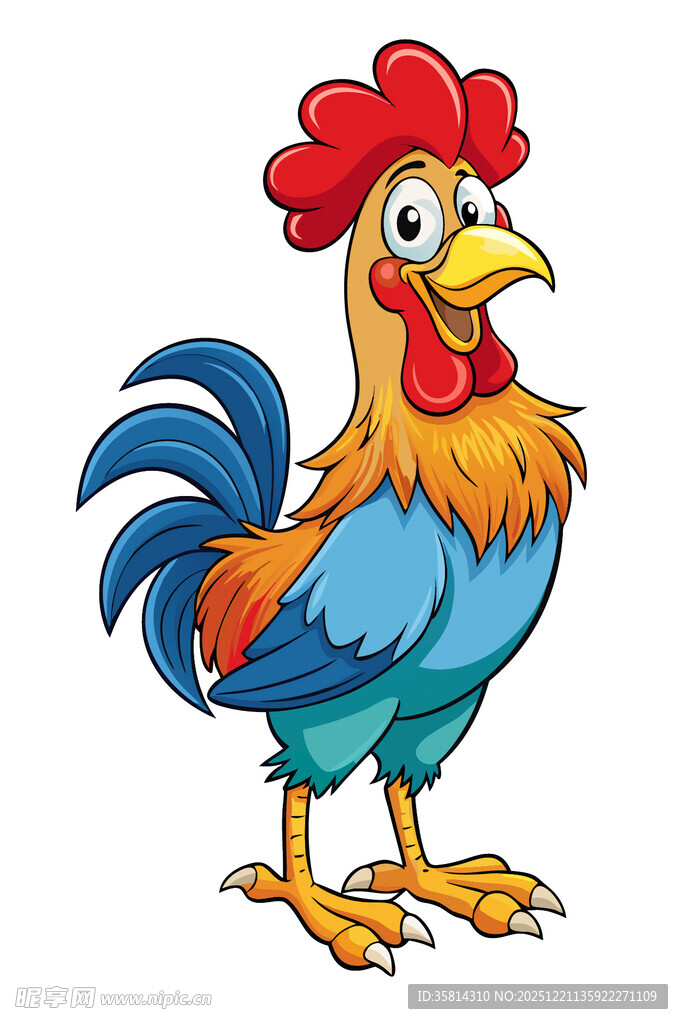 可爱卡通公鸡形象