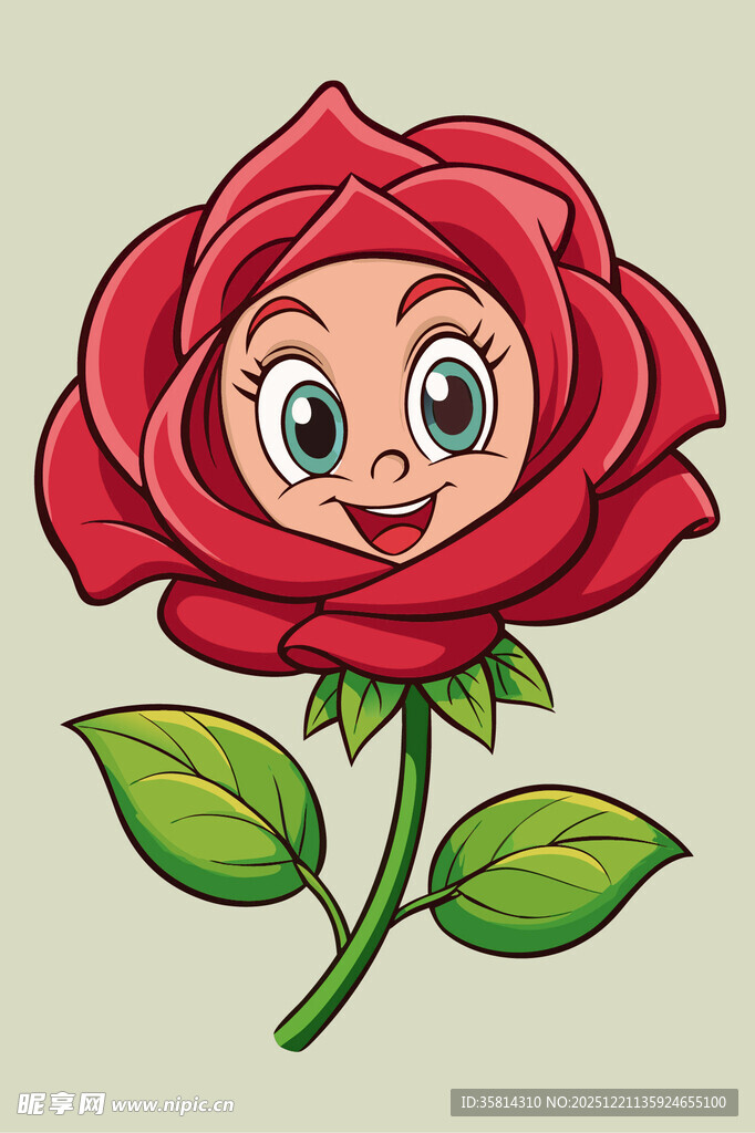 可爱笑脸红玫瑰
