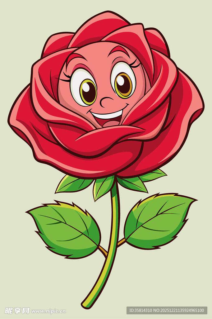 可爱笑脸红玫瑰