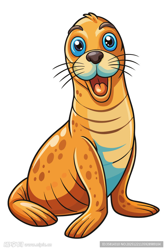 可爱卡通海豹形象展示