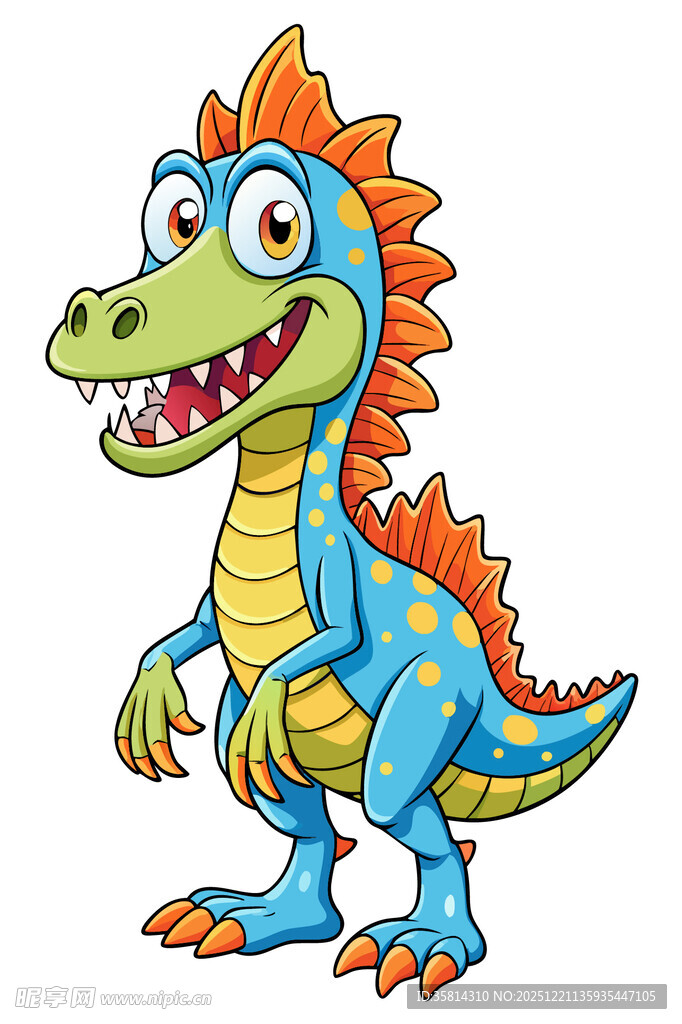 可爱彩色恐龙卡通形象