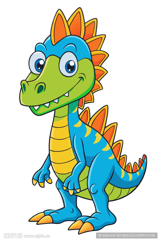 可爱彩色小恐龙形象