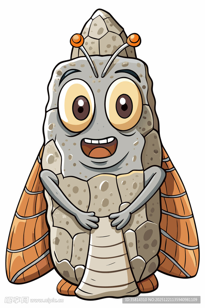 可爱卡通形象的飞蛾