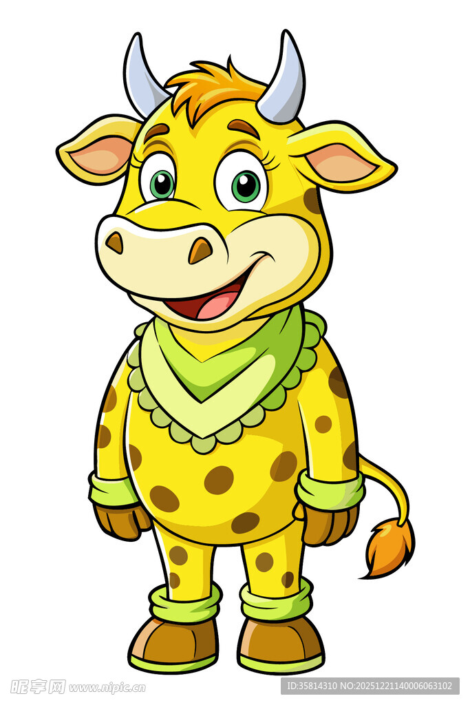 可爱斑点牛卡通形象