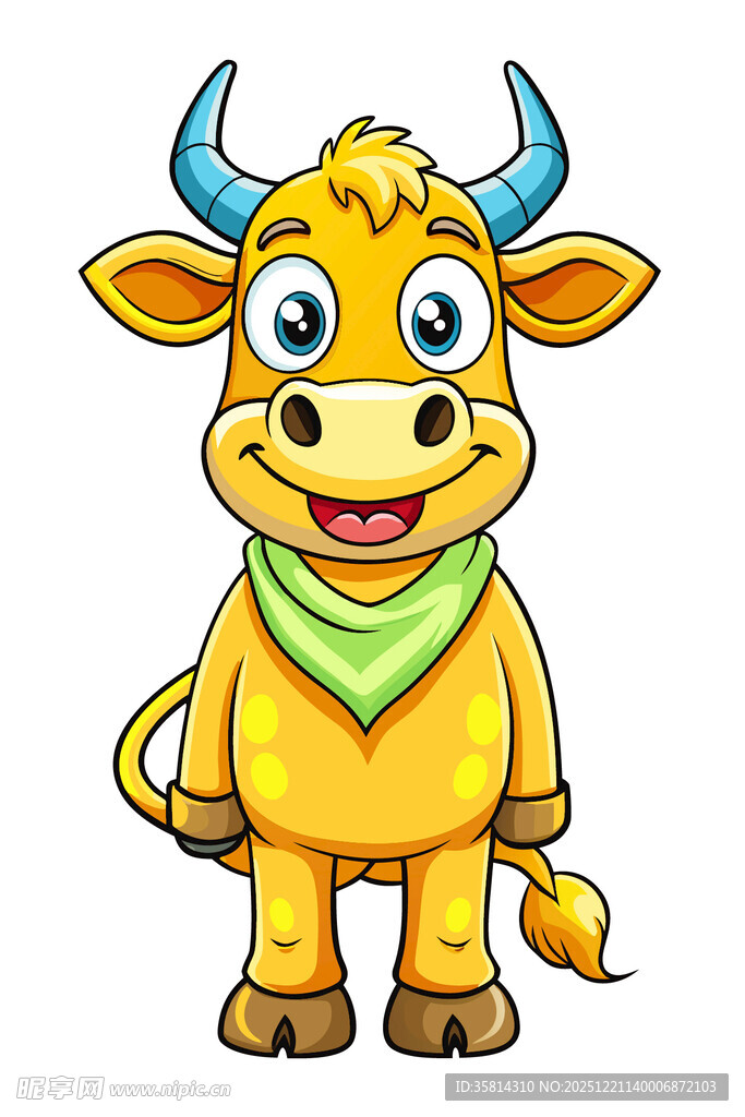 可爱卡通小黄牛形象