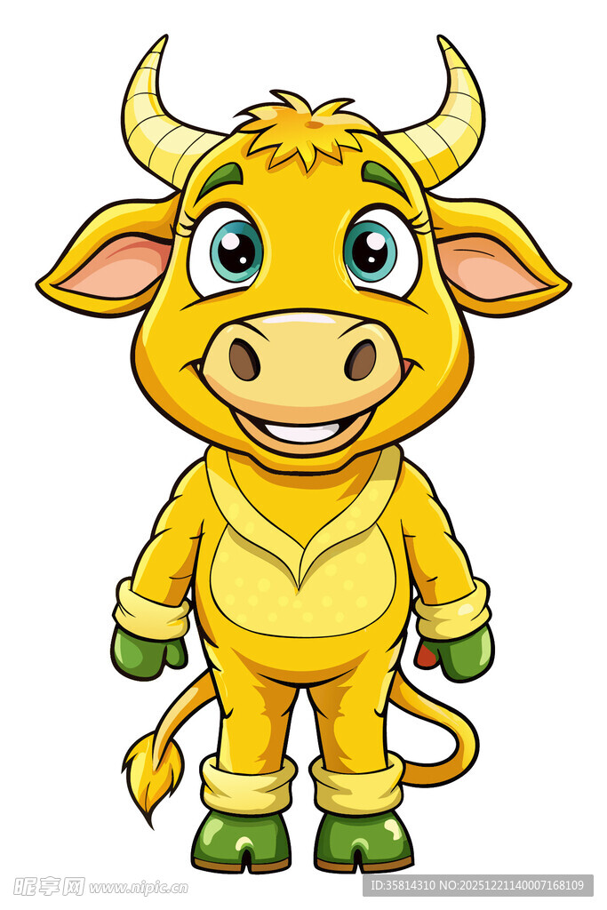 可爱卡通小黄牛形象