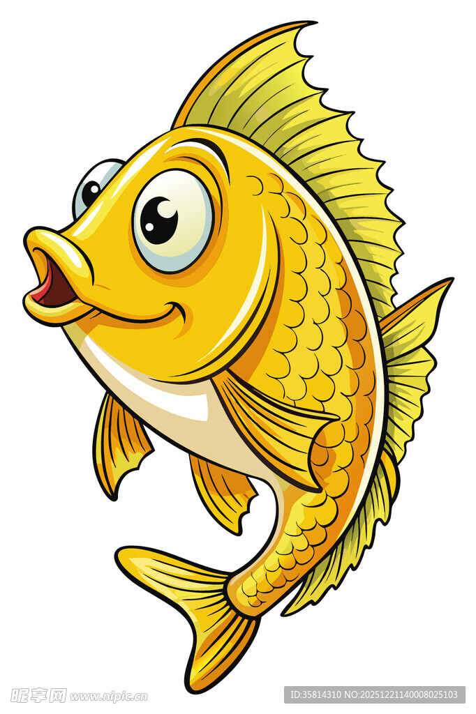 可爱卡通金鱼形象