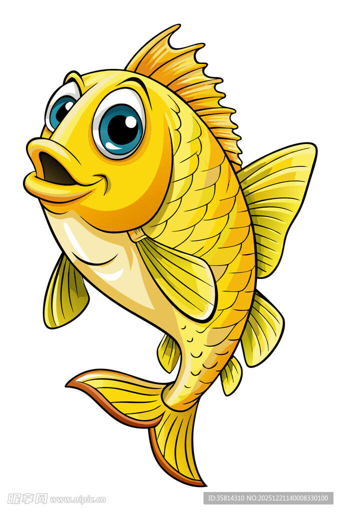 可爱卡通金鱼形象