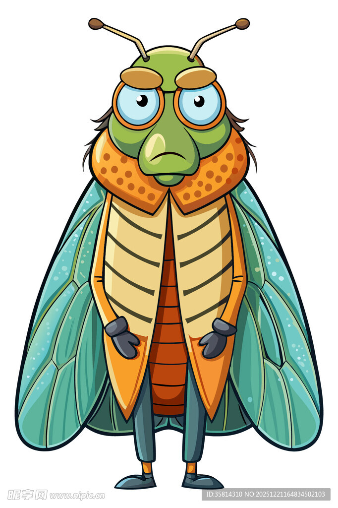 卡通形象的奇异昆虫