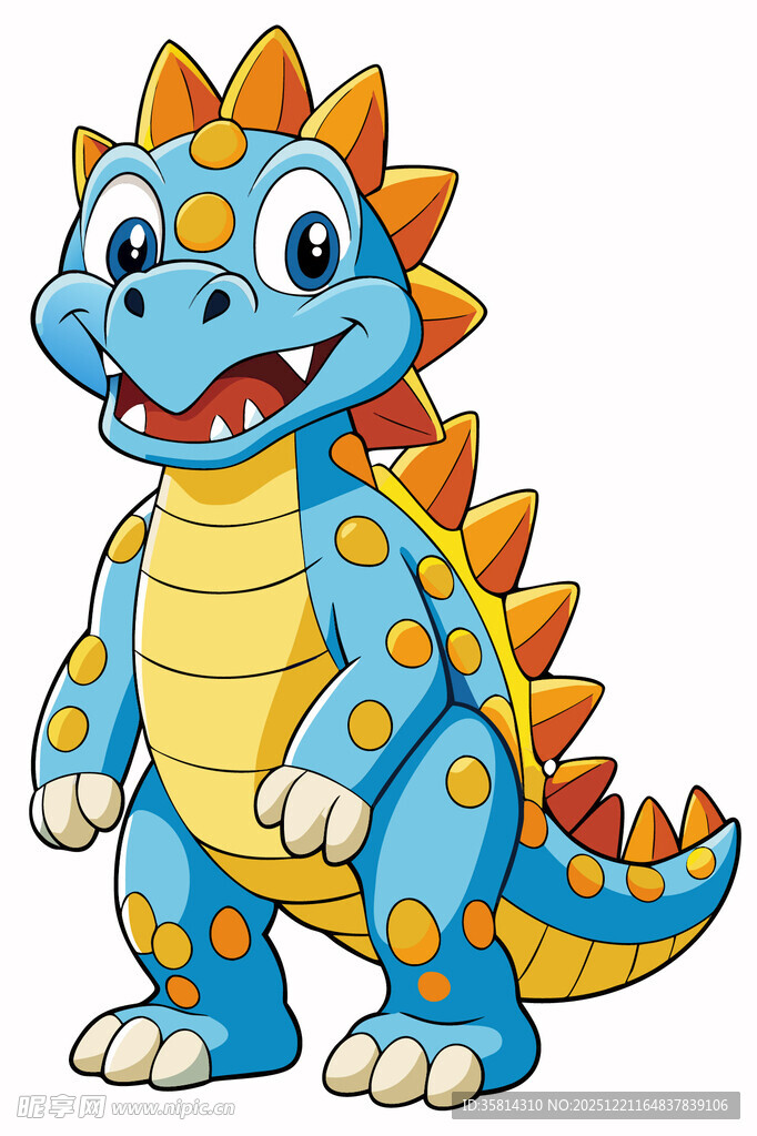 可爱蓝色恐龙卡通形象